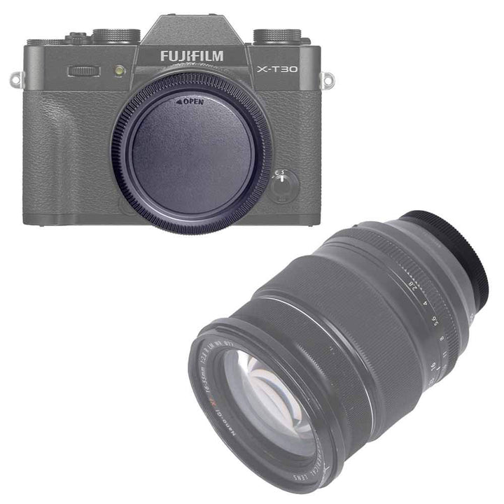 Fuji X Front Body Cap & Rear Lens Cap Cover for Fujifilm X-T5 X-T4 X-T3 X-T1 X-T2 X-S10 X-T30 X-T20 X-T10 X-H2 X-H2S X-H1 X-T200 X-T100 X-PRO3 More Fujinon X Mount Camera & Lens Accessory