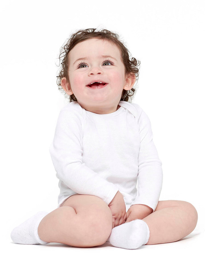 Unisex Baby Multi-Pack Long-Sleeve Onesies Bodysuit Mitten Cuff Sizes 6-Pack White 24 Months