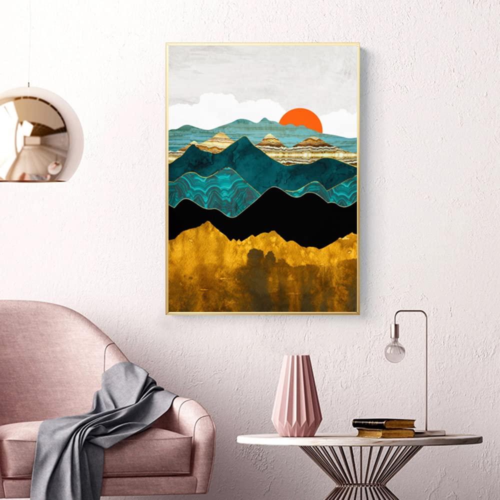 Diamond Painting Mountain Kit,Diamond Art Kits for Adults Sunrise Full Round Drill Large Size(12x16 inch),Abstract Scenery Paint with Diamonds Crystal Gem for Gift,Wall Decor