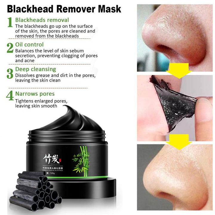 Natural Activated Charcoal Purifying Blackhead Acne Remover Peel-Off Facial Cleaning Black Face Mask Blackhead Remover Mask For Men