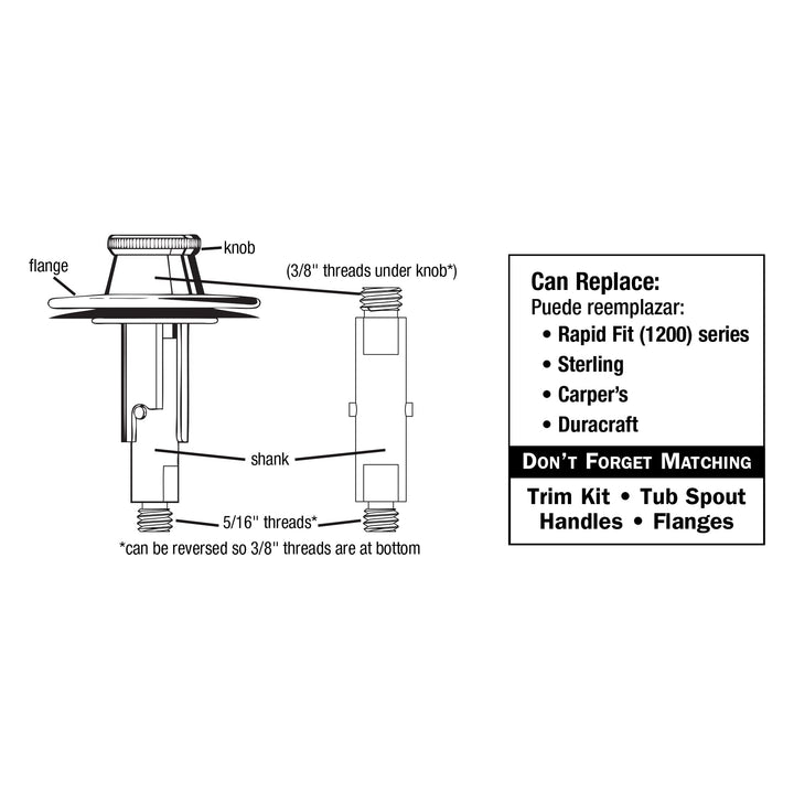 , Inc. Lift & Turn Drain Stopper for Rapid Fit in Chrome