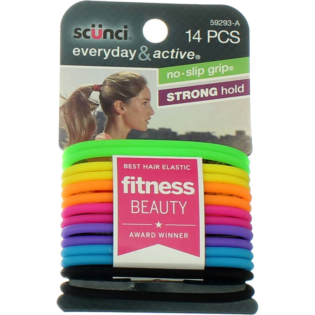 No-slip Grip Evolution Bright Jelly Ponytailers, 14 Count, Colors May Vary