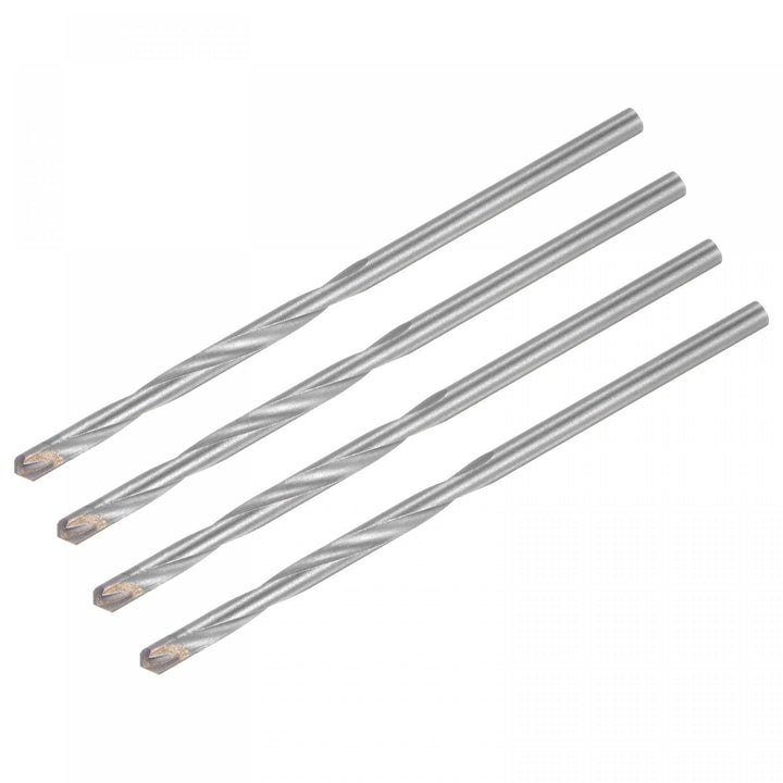 5mm Cutting Dia Cemented Carbide Twist Extra Long Drill Bit with Round Straight Shank for Hardened Steel Stainless Steel, 120mm Length 4 Pcs
