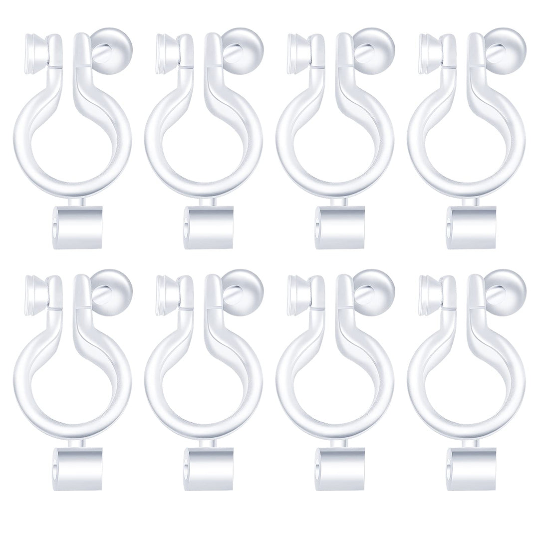 20pcs Clear Resin Clip-on Earring Converter Components Fit 2 mm Rhinestone Non-Pierced Earring Studs Findings Replacement for Women Men Girls DIY Jewelry Making, 14 mm x 7.4 mm