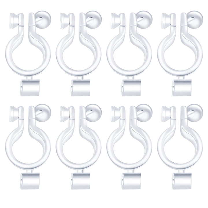 20pcs Clear Resin Clip-on Earring Converter Components Fit 2 mm Rhinestone Non-Pierced Earring Studs Findings Replacement for Women Men Girls DIY Jewelry Making, 14 mm x 7.4 mm