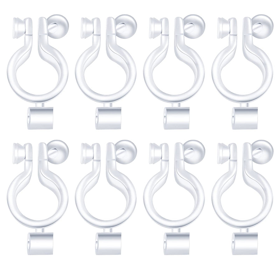 20pcs Clear Resin Clip-on Earring Converter Components Fit 2 mm Rhinestone Non-Pierced Earring Studs Findings Replacement for Women Men Girls DIY Jewelry Making, 14 mm x 7.4 mm
