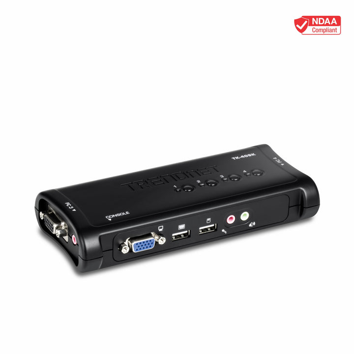 4-Port USB KVM Switch Kit with Audio (Includes 4X KVM Cables) TK-409K (White)