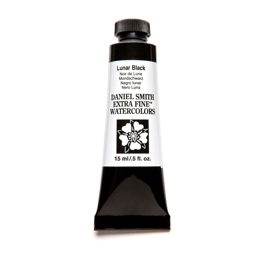 Daniel Smith Extra Fine Watercolor Paint, 15ml Tube, Lunar Black, 284600049, 0.5 Fl Oz (Pack of 1)