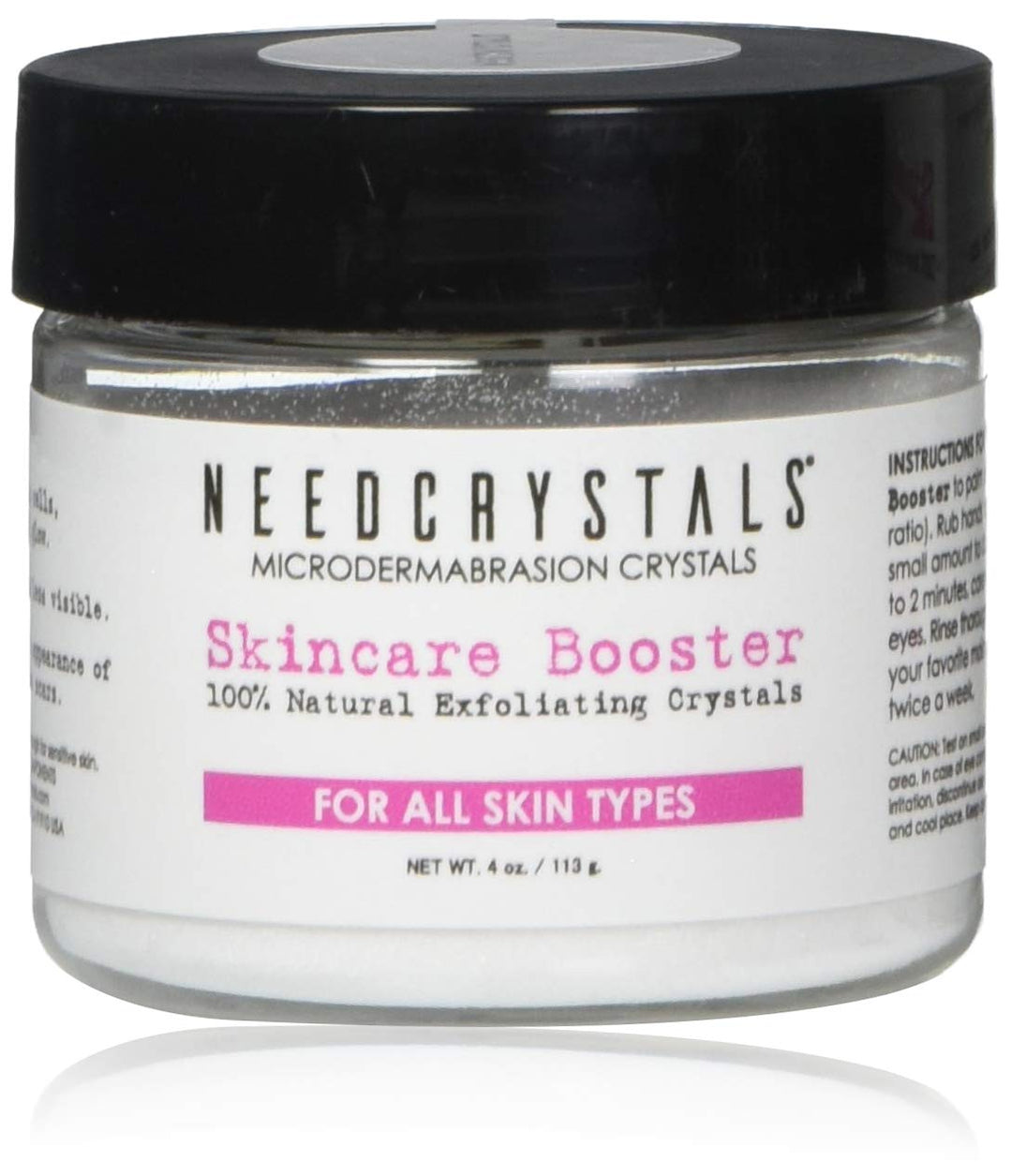 Microdermabrasion Crystals DIY Facial Scrub. Natural Face Exfoliator for Dull or Dry Skin Improves Scars, Blackheads, Pore Size, Wrinkles, Blemishes & Skin Texture 4 oz. / 113 gr.
