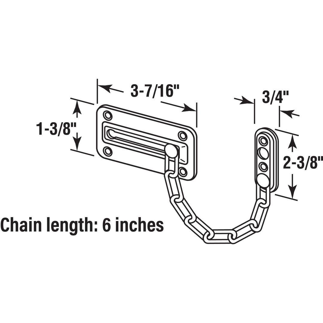Prime-Line U 10533 Antique Brass Chain Door Guard (Single Pack)