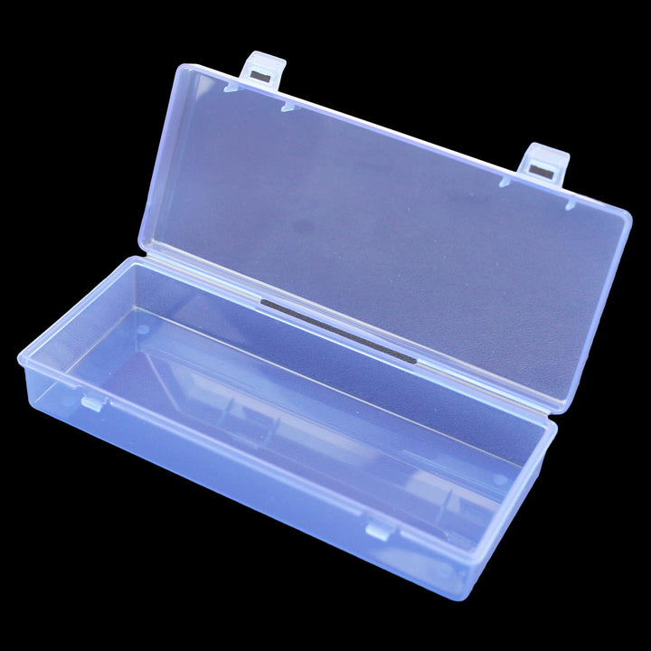 6 Pieces Rectangular Empty Mini Clear Plastic Organizer Storage Box Containers with Hinged Lids (Blue, 6.1 x 2.6 x 1.2 inch)