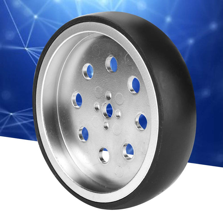 Robot Wheels 100mm Metal with Neoprene Tire 8mm Hole Inner Diameter Metal Robot Car Wheel Hub DIY Industrial Robot Parts Accessories