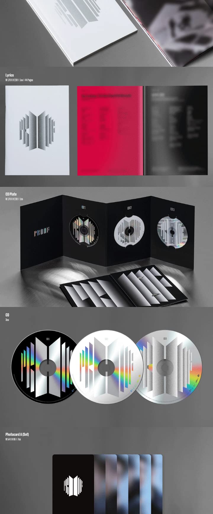 BTS Proof Anthology Album SET(Standard+Compact) Edition Contents+1p Folding Poster On Pack+Tracking Sealed