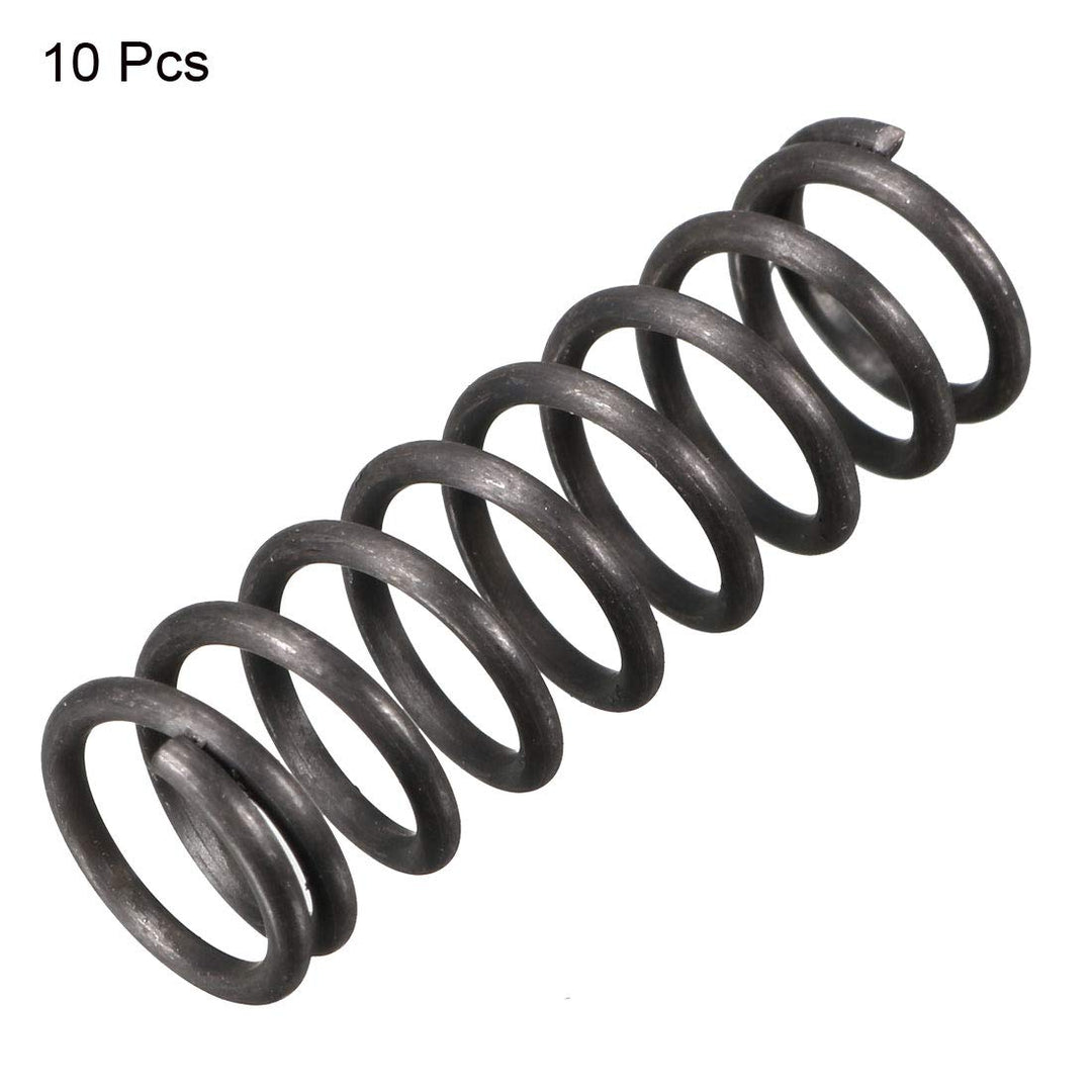 Compression Spring - 1.2mm Wire Dia, 10mm OD, 30mm Free Length Spring Steel Extension Spring,Black,10Pcs