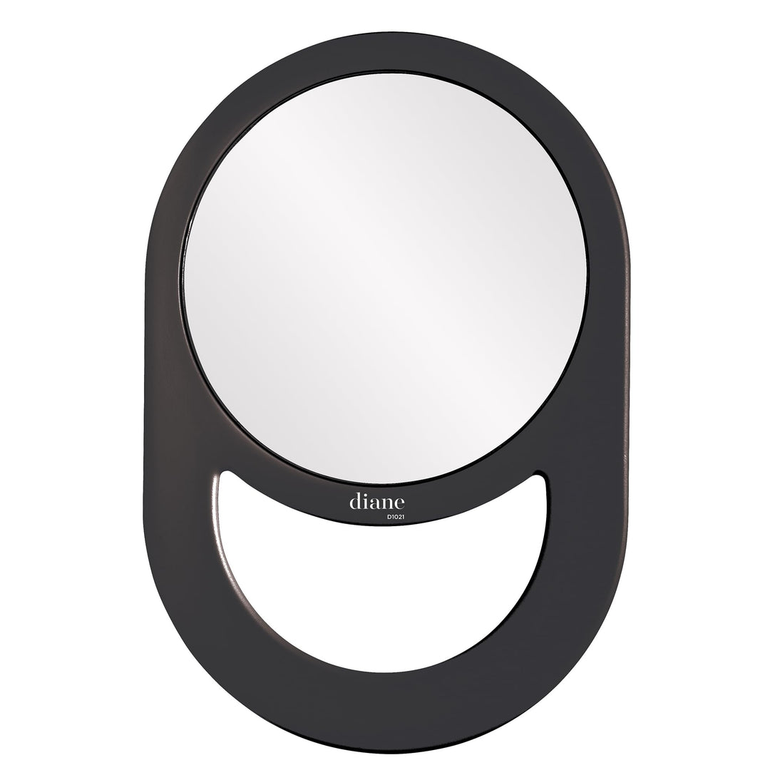 1-Sided Circle Handle Black : Handle Mirror, Black, 11 x 7.5 Inches