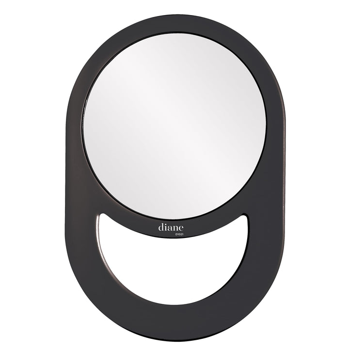 1-Sided Circle Handle Black : Handle Mirror, Black, 11 x 7.5 Inches