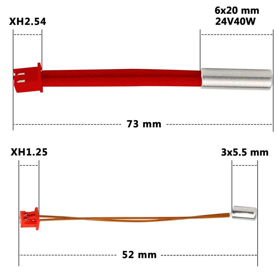 Sprite Extruder Pro Kit 300 Cartridge Heater 24V 40W + Thermistor NTC100K High Temperature Sensor Compatible with Creality Ender 3 S1 Pro, CR10 Smart Pro, Sermoon V1 3D Printer (Heater thermistor)