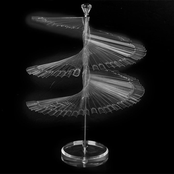 120 Sticks Nail Art Color Chart Display Stand Spiral False Nails Display Shelf Practice Tools For Solon Nails Polish Gel Show (Clear)