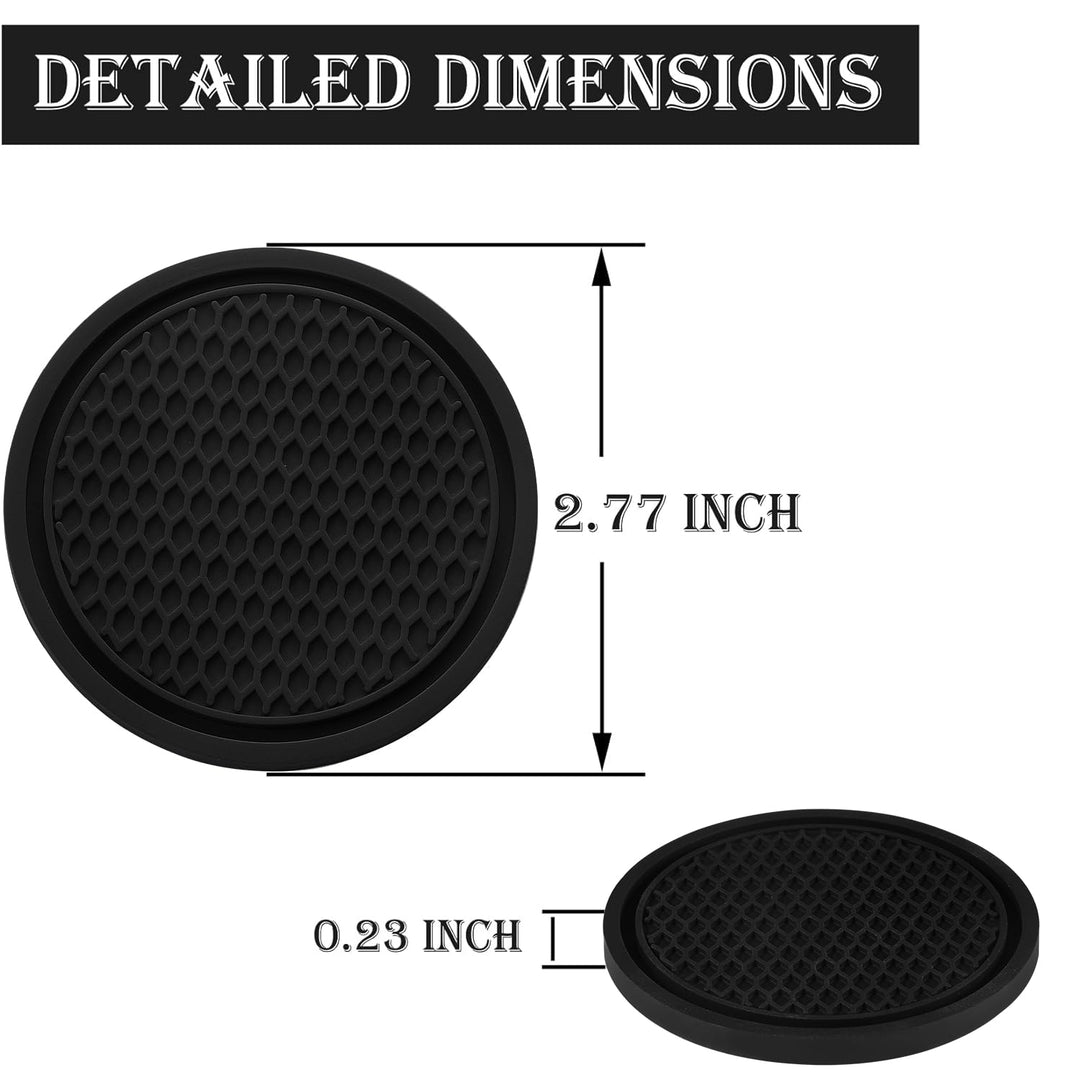 Car Cup Coaster, 4PCS Universal Non-Slip Cup Holders Embedded in Ornaments Coaster, Car Interior Accessories, Black