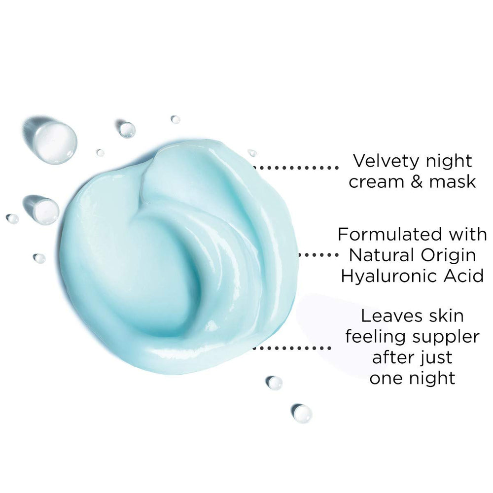 Aqualia Thermal Spa Face Night Cream and Overnight Mask with Hyaluronic Acid, Moisturizer for Face and Neck, Moisturizing Night Time Anti Wrinkle Cream, Light Scent, Paraben Free