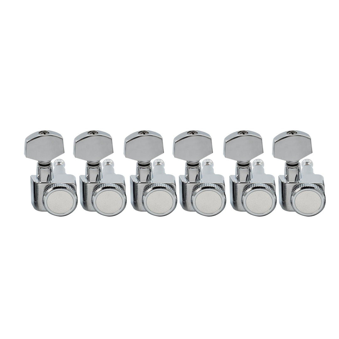 Pro 6-inline 2-pins Guitar Locking Tuners Machine Heads Tuning Pegs Keys Set for Fender Strat/Tele Style Electric Guitar, Chrome