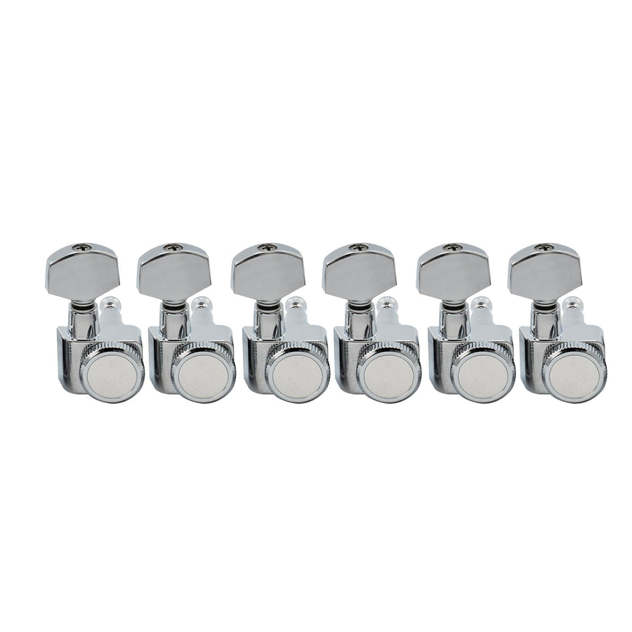 Pro 6-inline 2-pins Guitar Locking Tuners Machine Heads Tuning Pegs Keys Set for Fender Strat/Tele Style Electric Guitar, Chrome