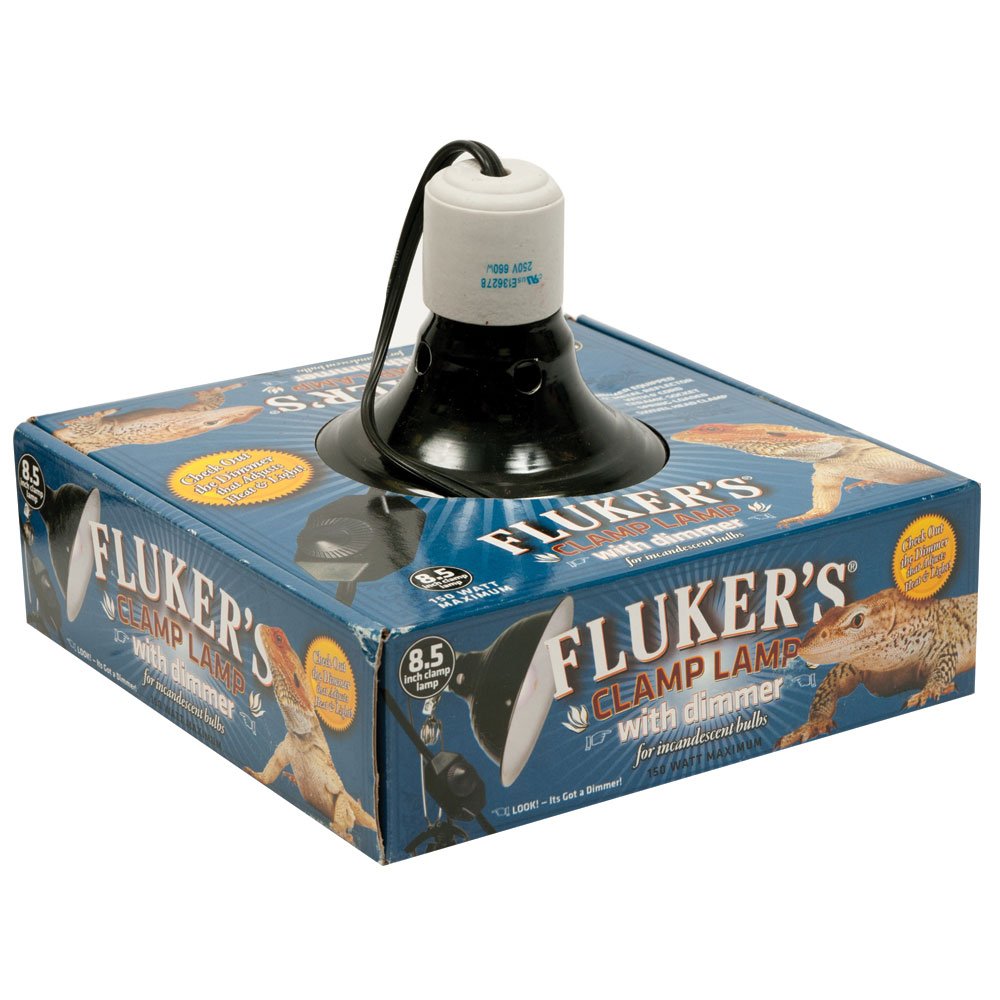 Fluker's Repta-Clamp Lamp, Heavy Duty Clamp Light For Reptile Tanks and Terrariums, UL/CUL Approved, Great for Reptile Basking, 150-Watt Maximum with Dimmable Switch, 8.5