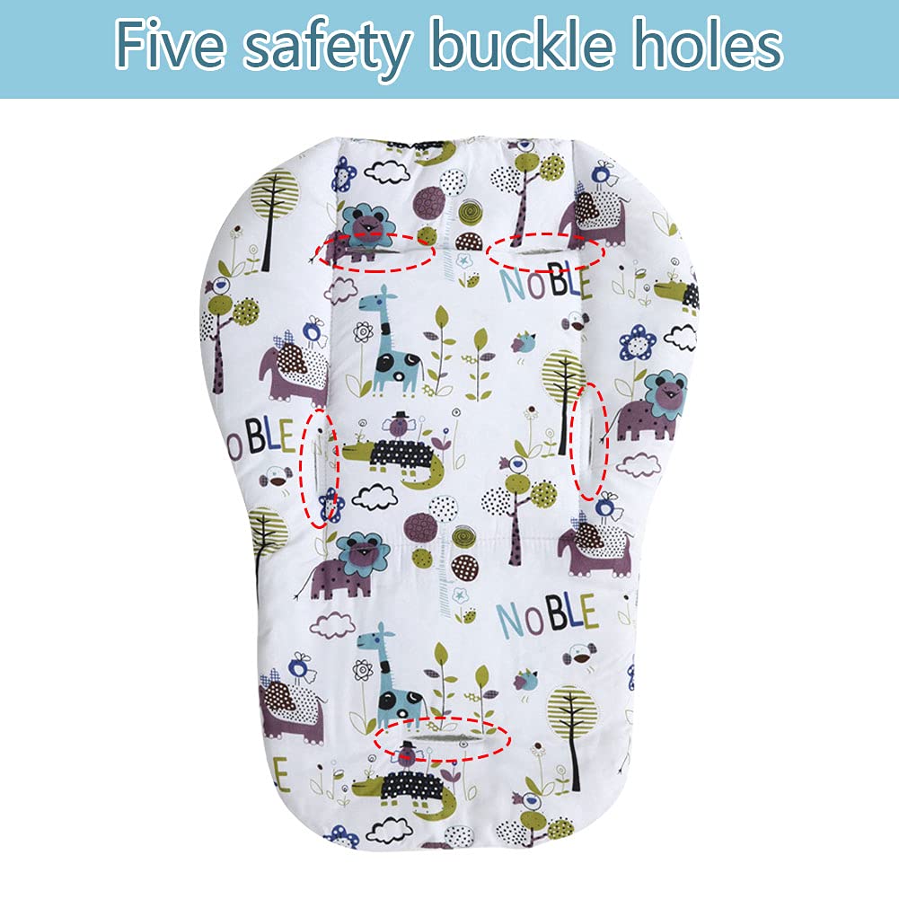 Baby High Chair Cushion High Chair Pad, Baby Seat Covers Cover Mat for The Chair and Stroller(White Animal World Pattern)