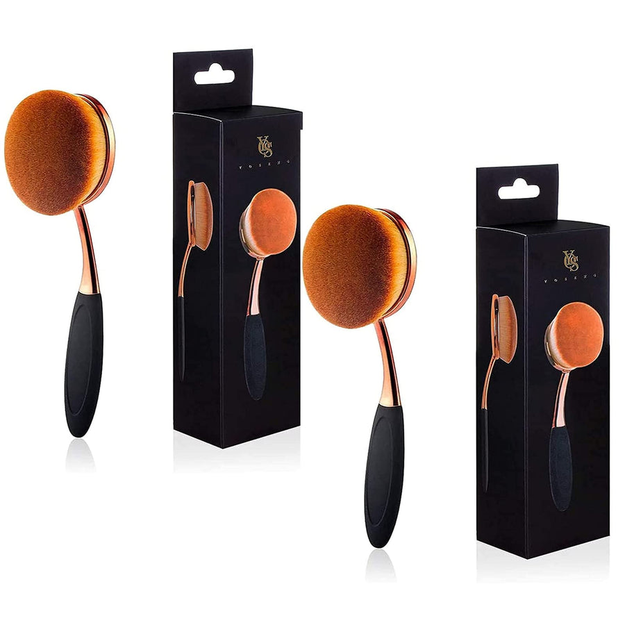 Oval Foundation Brush Large Toothbrush makeup brushes Fast Flawless Application Liquid Cream Powder Foundation(Pack of 2)