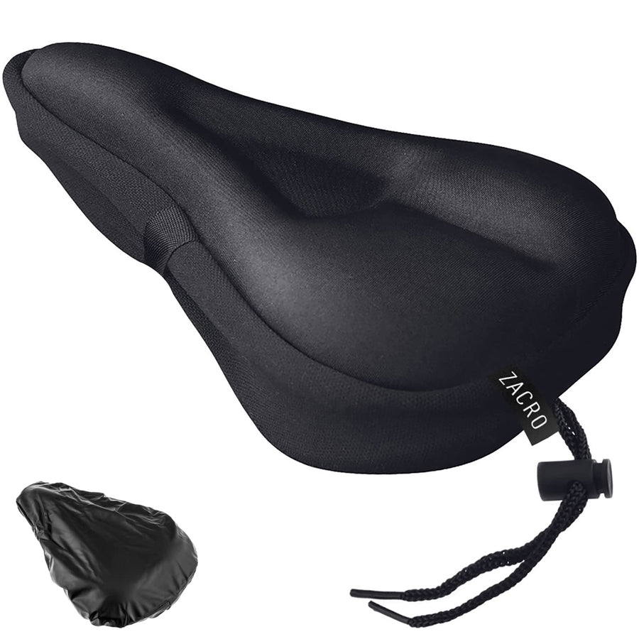 Bike Seat Cushion - Gel Padded Cover for Men Women Comfort, Extra Soft Exercise Bicycle Compatible with Peloton, Stationary or Cruiser Seats