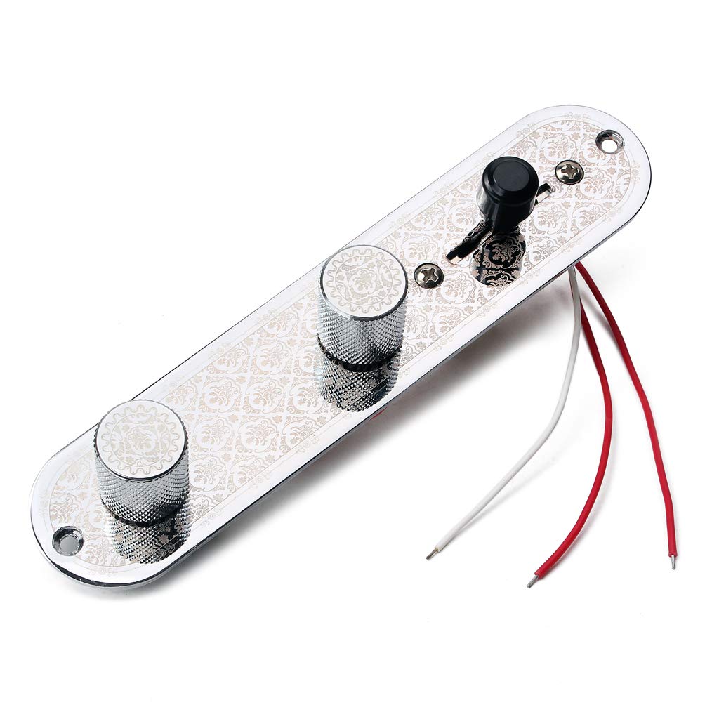 Guitar Fully Loaded Control Plate Pre Wired 3 Way Control Plate With Wiring Harness For Fender Tele Telecaster Electric Guitar,Chrome
