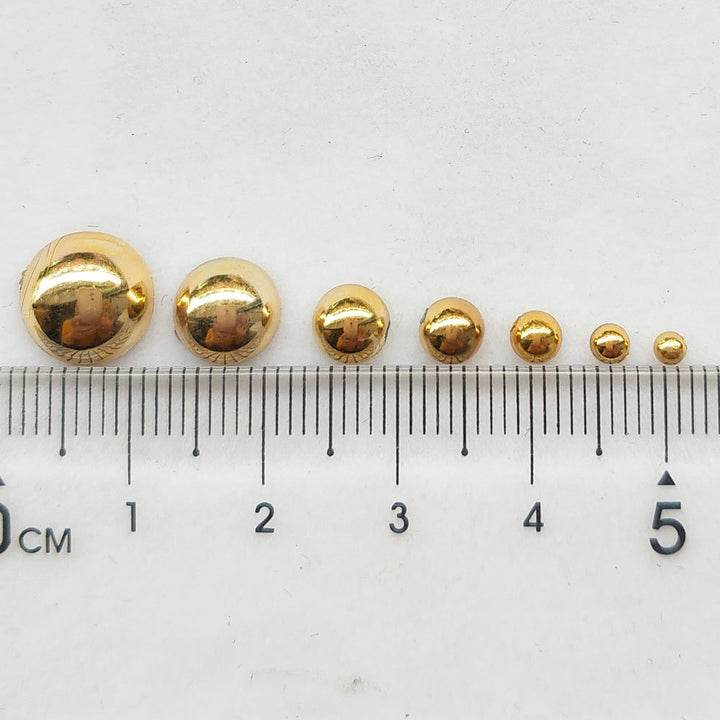 3000PCS 7 Sizes (2.5/3/4/5/6/8/10mm) 1 Box Gold Round Flatback Imitation Half Pearls Bead Loose Beads Gem (Gold Half Ball)