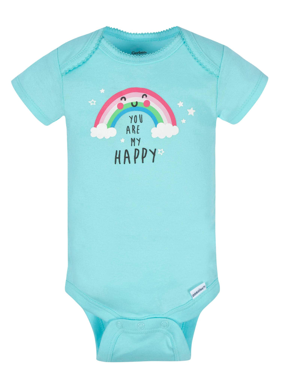 Baby 8-Pack Short Sleeve Onesies Bodysuits, Clouds, 0-3 Months