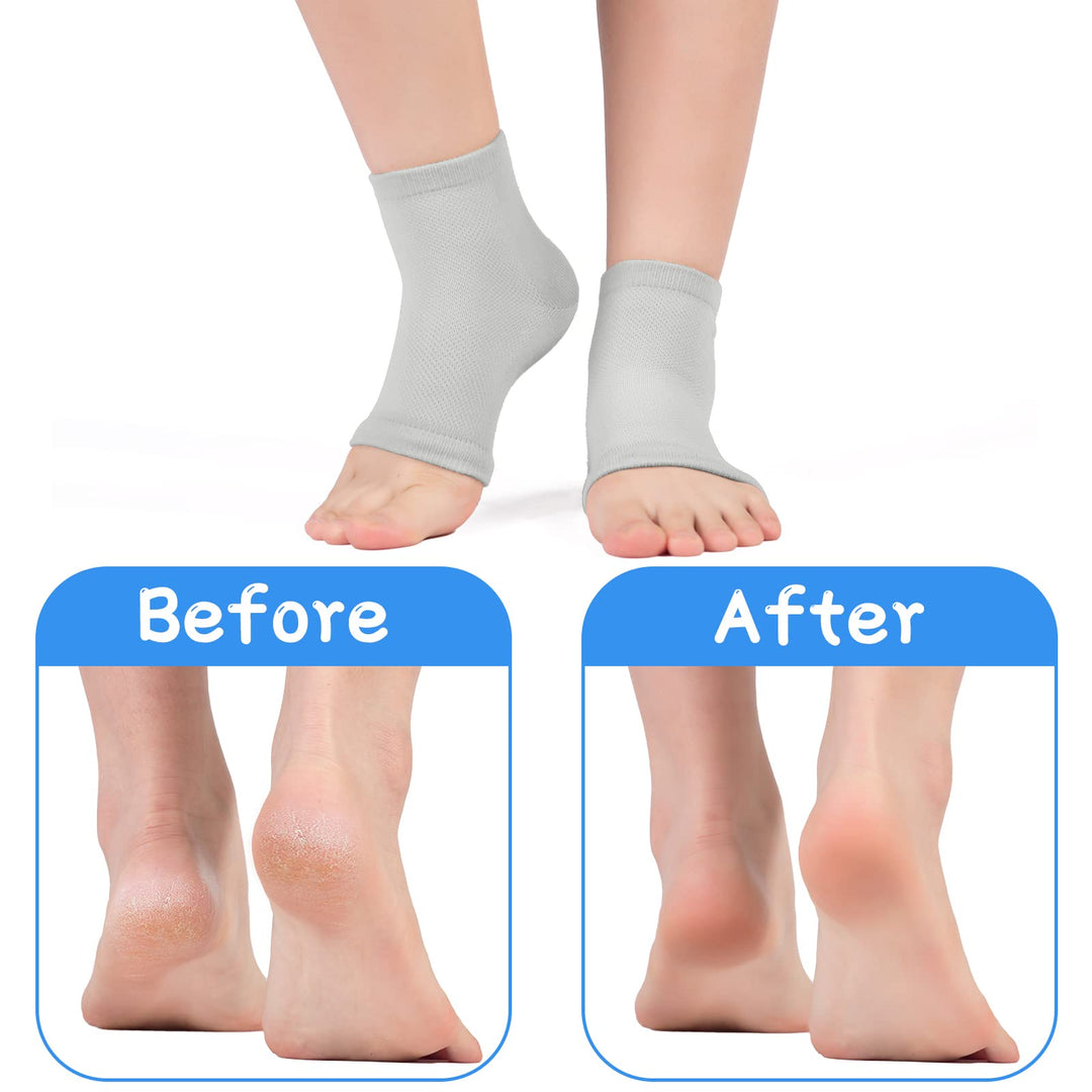 Moisturizing Socks For Cracked Feet Women-2 Pairs-Gift Of Spa Gel Socks Cracked Heel Treatment (Black)