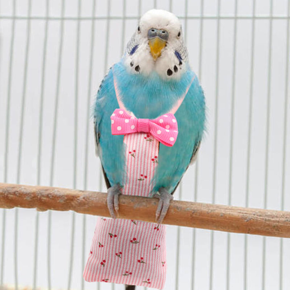 Cockatiel Bird Diaper Flight Suite Liners Yellow Pink Blue (Pink Cherry)
