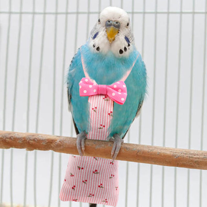 Cockatiel Bird Diaper Flight Suite Liners Yellow Pink Blue (Pink Cherry)