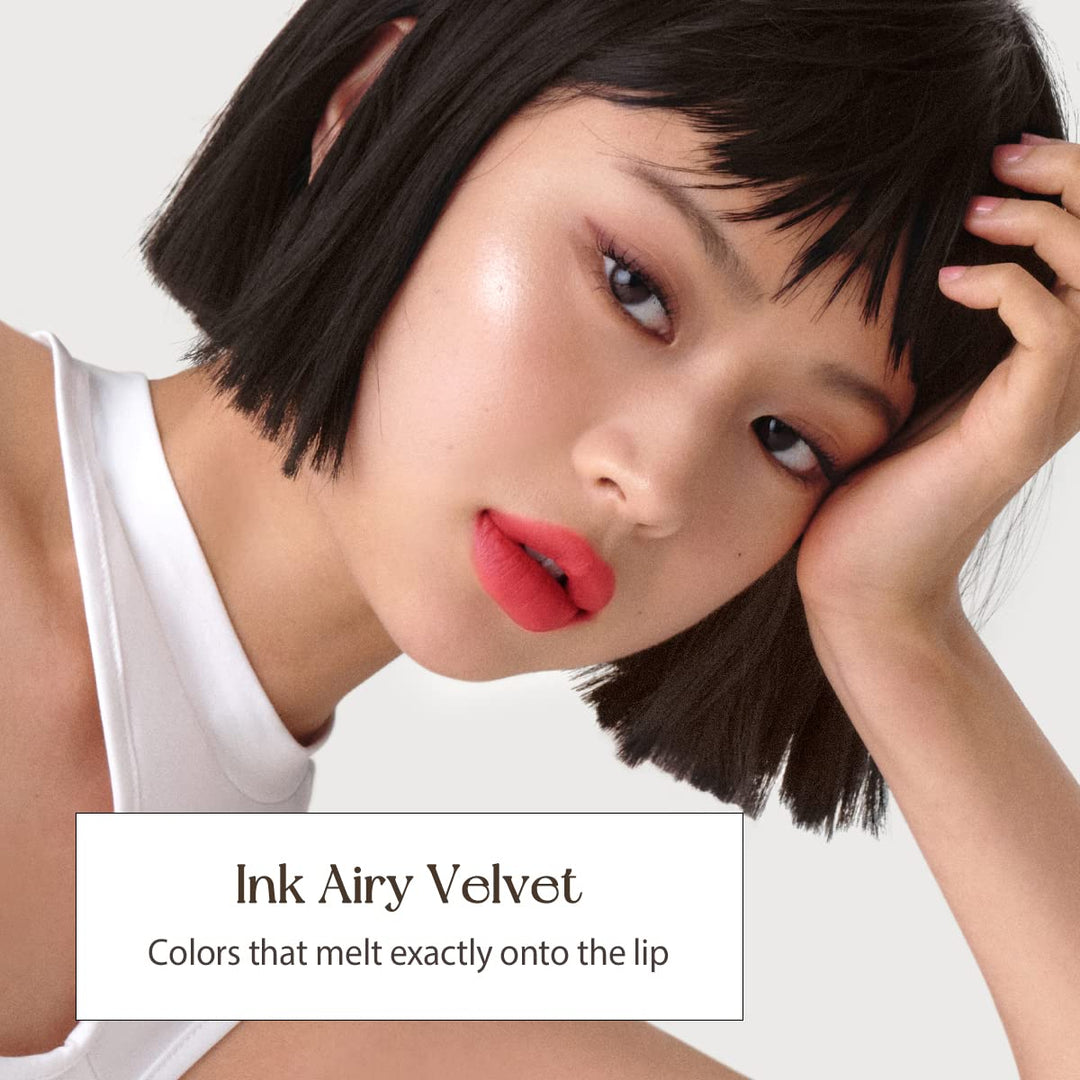 Ink Airy Velvet Lip Tint, Liquid Lip (0.14 fl oz, 008 PRETTY ORANGE PINK)