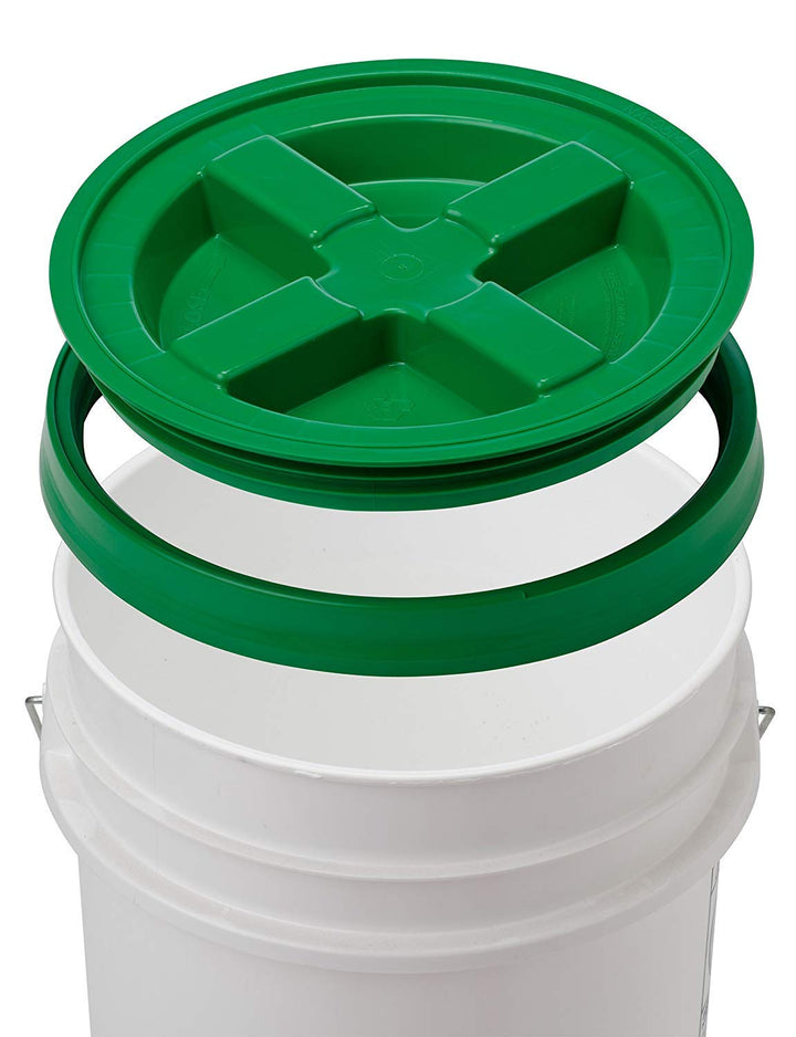 GAMMA2 Gamma Seal Lid - Pet Food Storage Container Lids - Fits 3.5, 5, 6, & 7 Gallon Buckets, Green, Made in USA