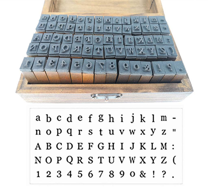 Alphabet Stamps Set,Vintage Wooden Rubber Letter Number and Symbol Diary Stamp Kit for Children DIY Scrapbooking Planner Card Making(70pcs)