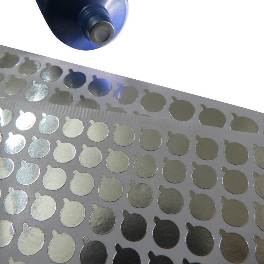 5 Sheets 15MM Silver Round Aluminum Foil Sealing Stickers Self-Adhesive Tape Bottle Toothpaste Facial Cleaner Tube Stoppers Safety Sealer Liner Container Sealing