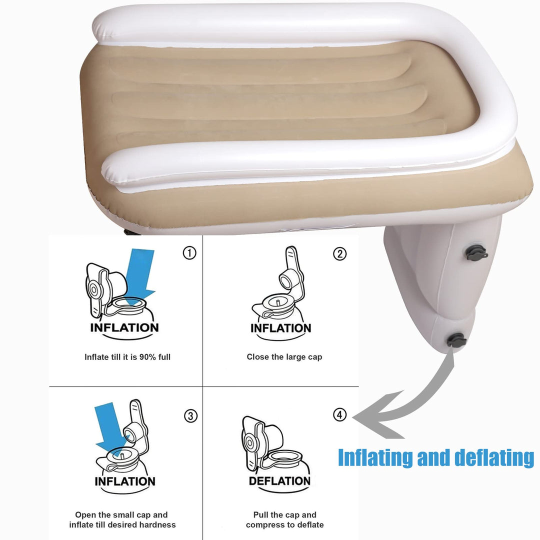 Inflatable Airplane Baby Travel Bed for Kids, Blanket, Hand Pump, Seat Belt and Carry Bag Included