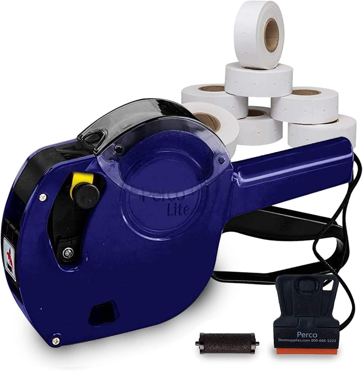 Lite 1 Line Price Gun with Labels Kit - Includes 5,000 Blank White Labels, 2 Ink Rollers, 1 Ink roll and Labels Pre-Loaded