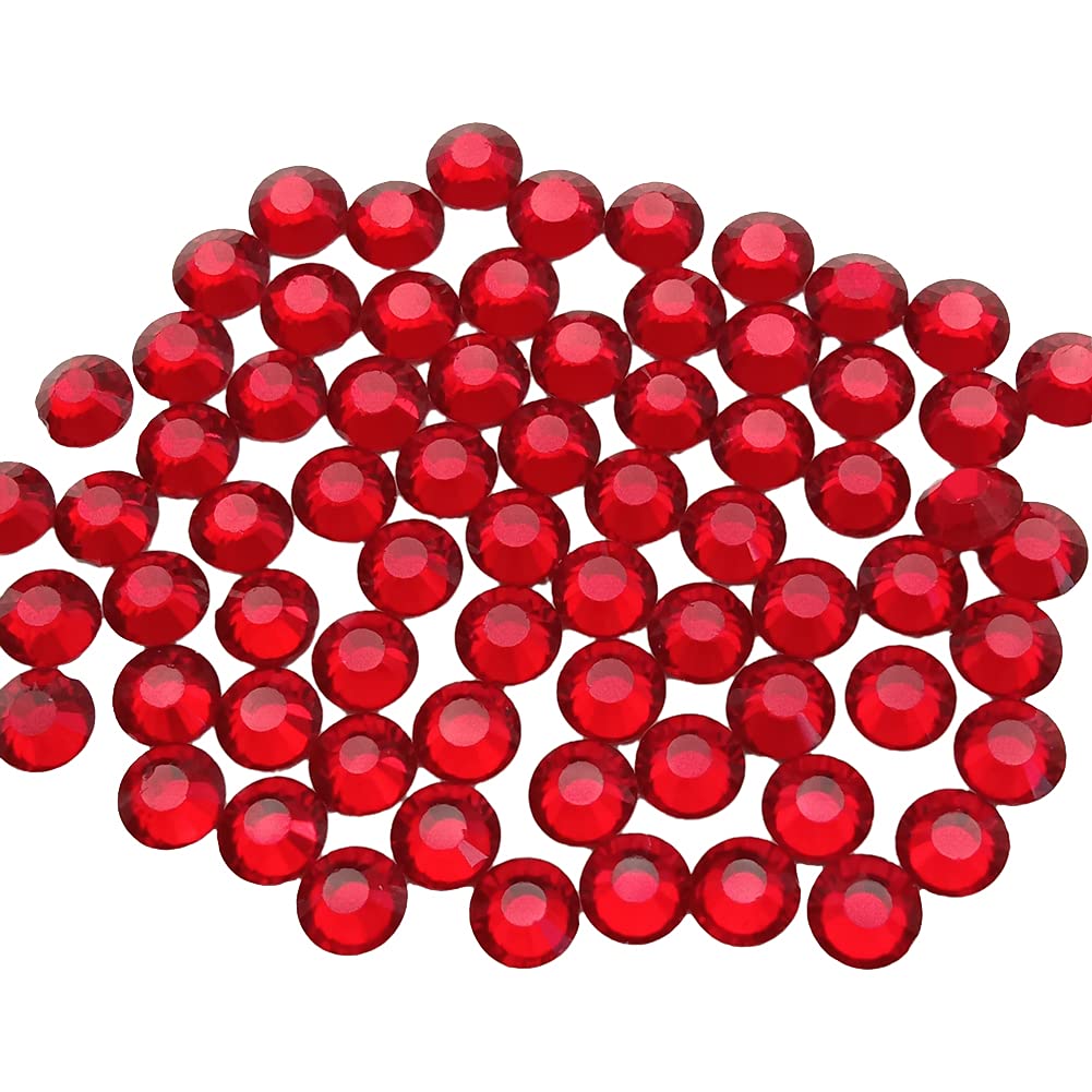 Glass Crystal Flatback Rhinestones for Nail Art and Craft, Round Stone Gems Sparkly Diamond (SS8 2880pcs, Siam)
