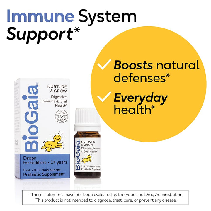 Nurture & Grow Toddler Probiotic | Ages 1+ | Liquid Probiotic | Allergen-Free | Triple-Benefit Probiotic for Kids | Digestive Health, Immune Support & Oral Health Protection | 25-Day Supply