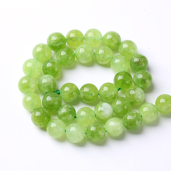 60pcs 6mm Natural Peridot Green Lace Jades Beads Round Loose Spacer Beads for Jewelry Making DIY Bracelets Crystal Energy Healing Power Stone 15 Inch (6mm, Green Peridot Jade)
