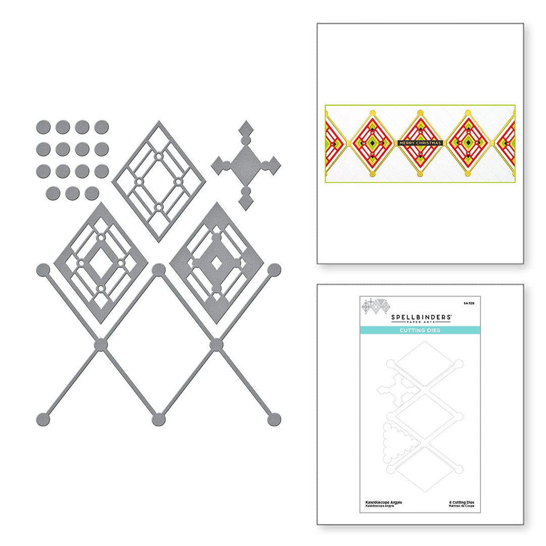 Kaleidoscope Argyle Slimline Collection Metal Etched Dies