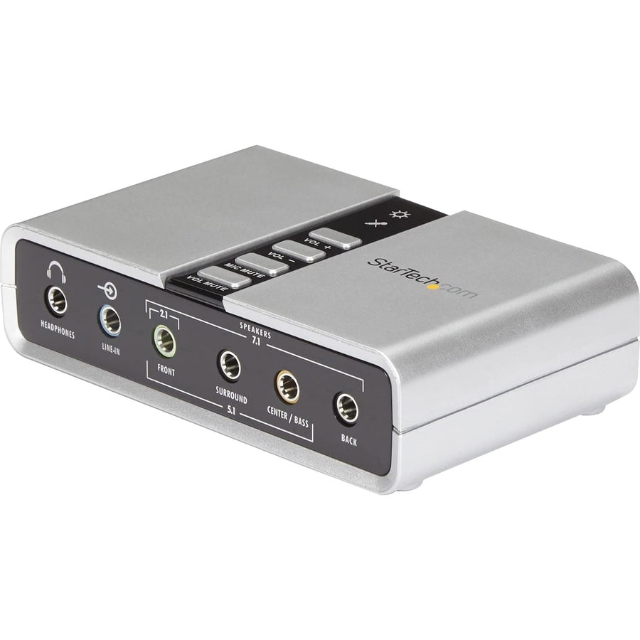 7.1 USB Sound Card - External Sound Card for Laptop with SPDIF Digital Audio - Sound Card for PC - Silver (ICUSBAUDIO7D)