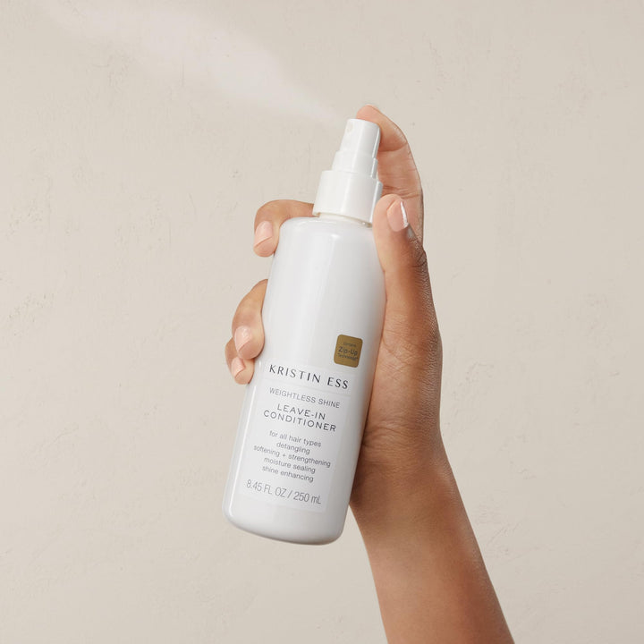 Castor Oil Leave In Conditioner Spray for Curly, Dry + Damaged Hair - Anti-Frizz Moisturizing Deep Conditioner - Volume + Repair - Color Safe Women's Styling Product - Pear Fragrance