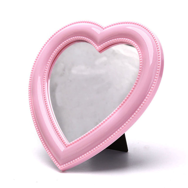 Heart Makeup Mirror Cosmetic Mirror Wall Desktop Mirror Bedroom Mirror,Valentines Day Gift(Light Pink)