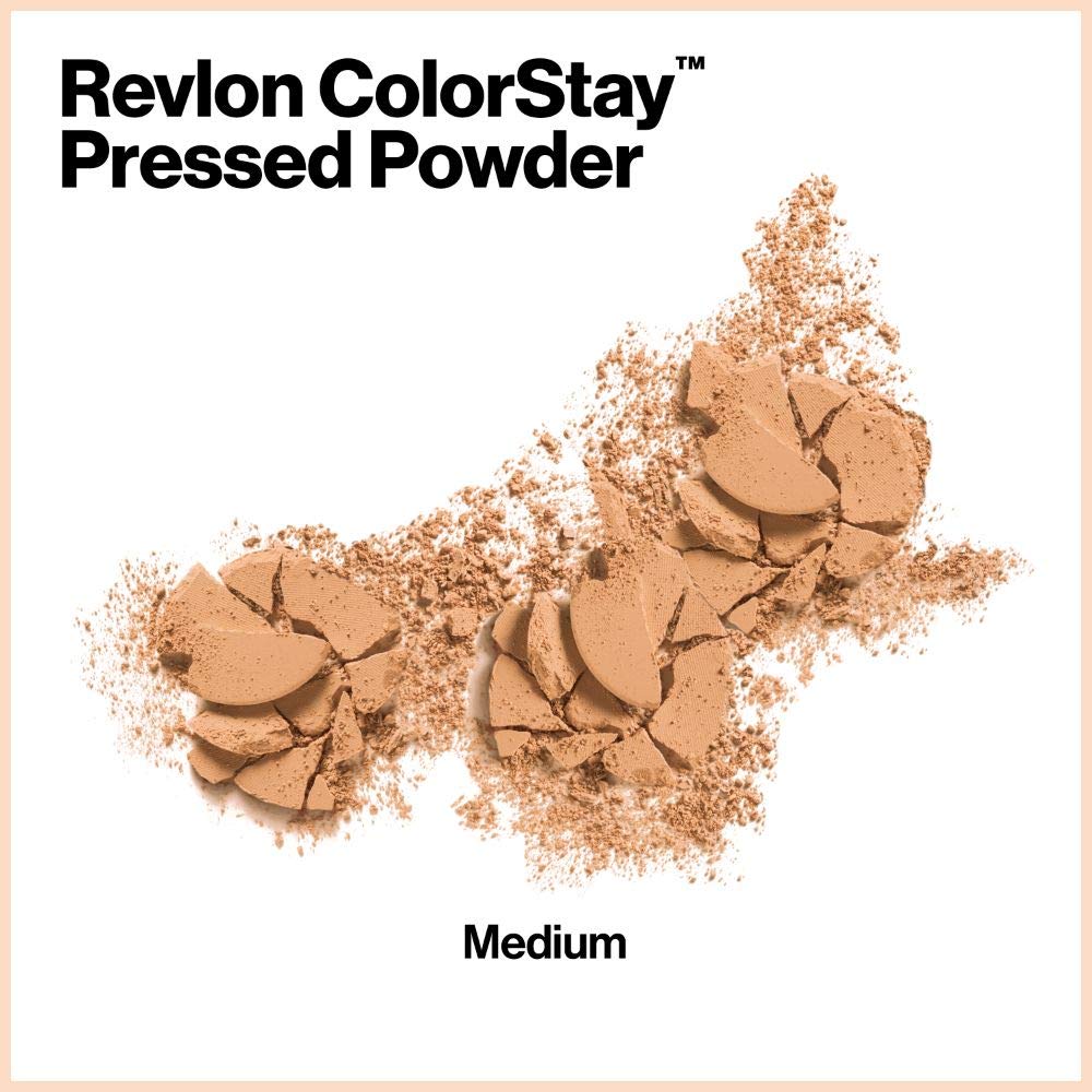 Revlon ColorStay Pressed Powder, Longwearing Oil Free, -Fragrance Free, Noncomedogenic Face Makeup, Walnut (500)